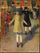 William Glackens Children Rollerskating oil painting